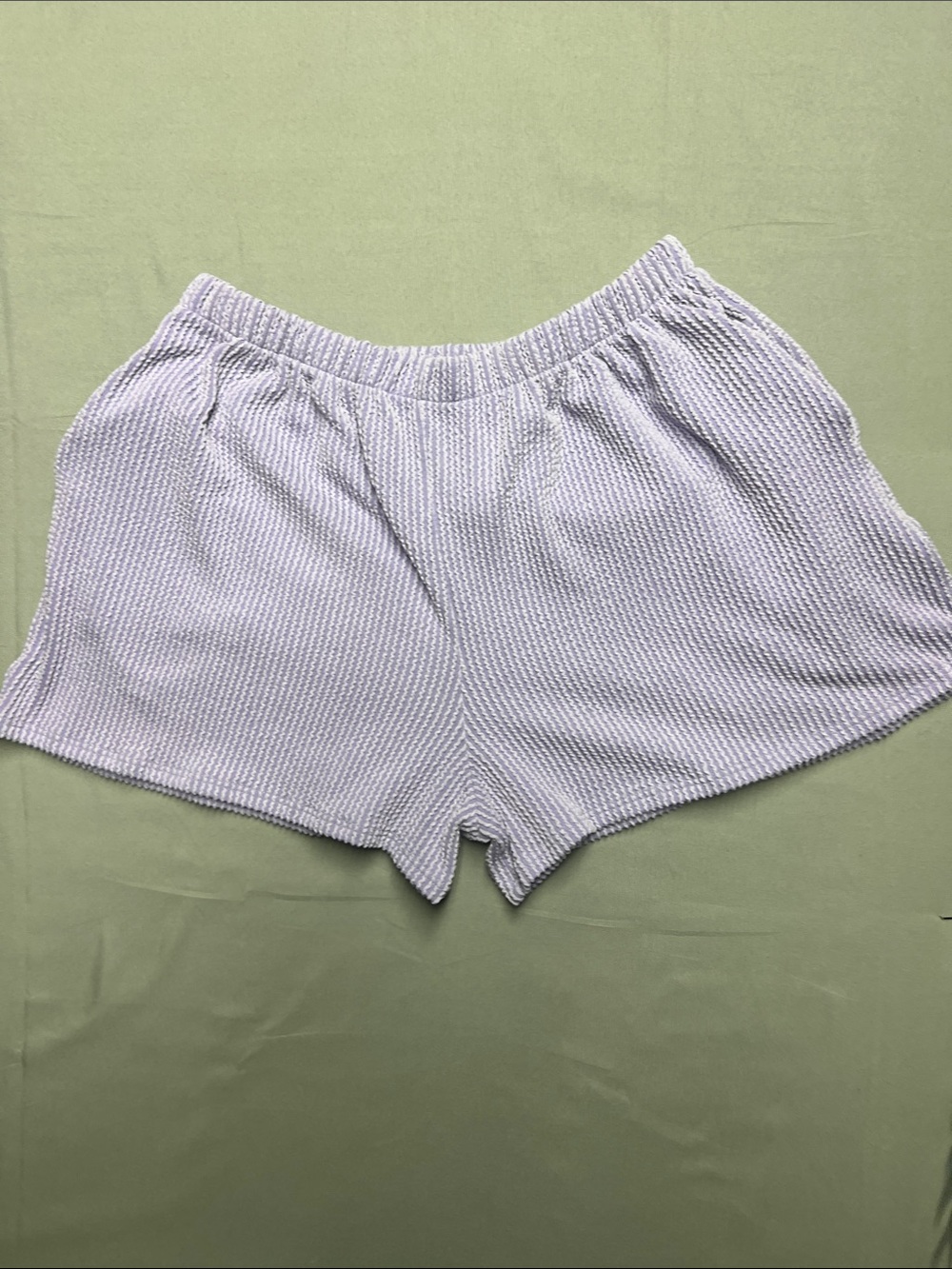 Lovely Melody Lavender Textured Elastic Waist Shorts and top 2 pice set